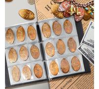 Porte-monnaie pour collectionneur d'albums, Mini sac de rangement pour penny, organisateur d'argent, 108 pochettes, livre d'album de Collection de pièces de monnaie noir