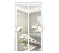 Porte moustiquaire magnétique, conception durable, fonctionnement mains libres, blanche, 90 x 210 cm
