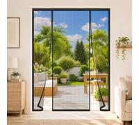 Porte Moustiquaire Magnétique Double 180x230cm Kit d'installation complet Sans Percer Pliable et Mains Libres Noir