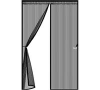 Porte Moustiquaire Magnétique,Rideau En Maille Ultra-résistant Sans Les Mains,Fermeture Automatique,Rideau En Maille Pour Portes(Black,85x205vm(33x81In))