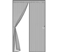 Porte Moustiquaire Magnétique,Rideau En Maille Ultra-résistant Sans Les Mains,Fermeture Automatique,Rideau En Maille Pour Portes(Gray,85x205vm(33x81In))