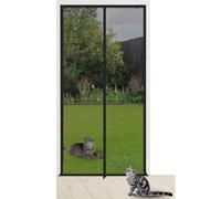 Porte moustiquaire pour chat, Porte moustiquaire renforcée for chat avec fermeture éclair bilatérale, maille polyester robuste, anti-insectes et anti-animaux, noire, plusieurs tailles(110x220cm)