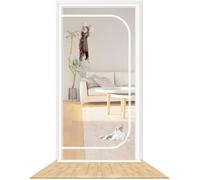Porte moustiquaire renforcée - YSTP - 100x210 cm - Résistante aux animaux - Couleur blanche - Robuste