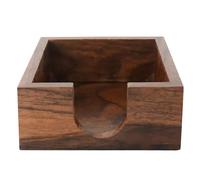Porte-notes adhésifs en bois de noyer noir pour bureau, carré, fente avant, coins arrondis, base antidérapante, convient pour post-it de 10,2 x 10,2 cm, organiseur de bureau