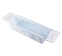Porte-objets et plateau pour baignoire - Extensible - Plastique PP - 80 × 15 × 10 cm - Blanc