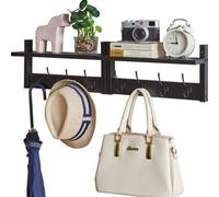 Porte-objets muraux avec espace de rangement - Peu encombrants - Lot de 2 - MDF et fonte