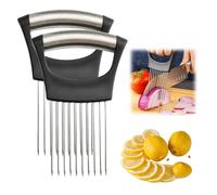 Porte-oignons en acier inoxydable, nouveau porte-oignons à trancher, coupe-citron, coupe-légumes, hachoir à pommes de terre, tomates, viande, oignons - Ustensiles de cuisine (2)