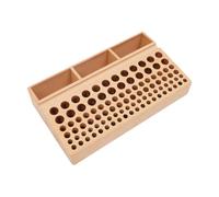 Porte-Outils Bois Hêtre 98 Trous 3 Fentes 27x15cm Cuir Maroquinerie | Porte-outils bois 98 trous 3 fentes, hêtre massif, 3 diamètres 8-15mm, rangement vertical, atelier cuir maroquinerie.