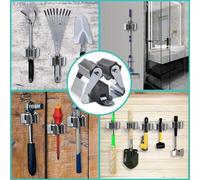 Porte-outils de jardin - Porte-outils - Porte-outils mural multifonction - Système de suspension pour outils de jardin - Kit avec accessoires de montage (bleu)
