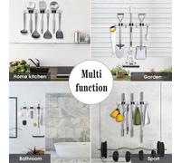 Porte-outils de jardinage, lot de 2, à 3 compartiments et 4 crochets, autocollants, porte-outils pour outils de jardinage