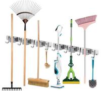 Porte-outils en acier inoxydable, 3 compartiments, 4 crochets, fixation murale autocollante