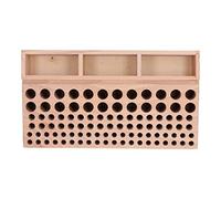 Porte-outils en cuir avec 3 compartiments et 98 trous, support à outils en bois pour le travail du cuir, présentoir de rangement pour timbres, ciseaux, pinceaux et autres outils de