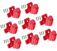 Porte-outils Mur - Ensemble de crochet - Atelier - Shaft Corner Design - 4 ou 8 pièces - Rouge
