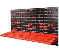 Porte-outils mural extensible avec 50 crochets et 2 plateaux