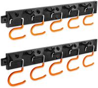 Porte-outils mural - Organisateur d'outils - Rangement d'outils - Crochets antidérapants - 2 x 40 cm - Orange