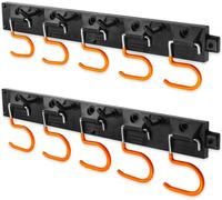 Porte-outils mural - Organisateur d'outils - Rangement d'outils - Crochets antidérapants - 2 x 40 cm - Orange