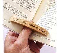 Porte-page personnalisé en bois avec inscription « Just A Girl WHO Loves Books » - Cadeau pour les enseignants et les amateurs de livres