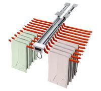 Porte Pantalon Coulissant à 22 Tiges Extensible Antidérapant Cintres Porte Pantalon Dressing économise De l'espace,pour Armoire, Buanderie, Zone De Stockage (Blanc, Orange)