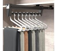Porte Pantalon Coulissant,Tringle Coulissante Penderie 25-61 cm,Penderie Coulissante Idéal pour les petits les Placards et les Zones de Rangement,Organiser les VêTements (26C Version standard)