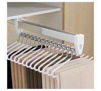 Porte-pantalons coulissant en alliage d'aluminium | Multicolore, plusieurs tailles : for le rangement des pantalons et des manteaux dans le placard.(Blanco,55 cm)