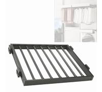 Porte-pantalons extractible peu encombrant, tiroir de séchage caché pour placard, organiseur de pantalons rétractable avec libération instantanée, s'adapte sous les armoires (l : 56-61 cm, P : 49 cm)