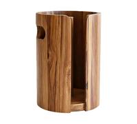 Porte-Papier Essuie-Tout Rond, Tige Centrale en Bois avec Protège-Éclaboussures, Autoportant sans Perçage Organiseur Plan de Travail, pour Cuisine Salle de Bain Table à Manger Camping-Car Bureau