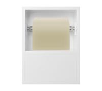 Porte-papier hygiénique à encastrer, étagère murale blanche, rangement, charge max. 20 kg