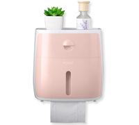 Porte-papier hygiénique avec tiroir et fenêtre, salle de bain rose
