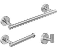 Porte-papier hygiénique, crochets pour serviettes, porte-serviettes, lot de 3 pièces, acier inoxydable SUS 304, barres murales, fixation murale, salle de bains, porte-serviettes, porte-serviettes de b