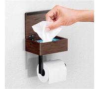 Porte-papier hygiénique en acier inoxydable avec tablette et compartiment pour râpe à linge