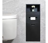 porte-papier hygiénique encastrée en acier inoxydable 304, avec poubelle multicolore, plusieurs tailles(Black,7.8"Wx5.5"Dx25.9"H)
