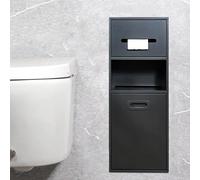 porte-papier hygiénique encastrée en acier inoxydable 304, avec poubelle multicolore, plusieurs tailles(Black,9.1"Wx5.5"Dx26.3"H)
