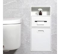 porte-papier hygiénique encastrée en acier inoxydable 304, avec poubelle multicolore, plusieurs tailles(White,11.8"Wx5.5"Dx25.9"H)