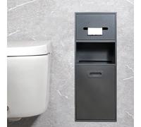 porte-papier hygiénique encastrée en acier inoxydable 304, avec poubelle multicolore, plusieurs tailles(Gray,9.1"Wx5.5"Dx26.3"H)