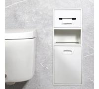 porte-papier hygiénique encastrée en acier inoxydable 304, avec poubelle multicolore, plusieurs tailles(White,9.1"Wx5.5"Dx26.3"H)