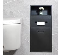 porte-papier hygiénique encastrée en acier inoxydable 304, avec poubelle multicolore, plusieurs tailles(Black,11.8"Wx5.5"Dx25.9"H)