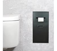 porte-papier hygiénique encastrée en acier inoxydable 304, avec poubelle multicolore, plusieurs tailles(Black,7.8"Wx5.5"Dx19.6"H)