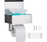 Porte-papier hygiénique fabriqué à partir de boîtes en carton humides - Acier inoxydable - Argenté - Autocollant - Fixation murale - Porte-papier hygiénique pour la cuisine et la salle de bains