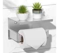 Porte-papier hygiénique sans perçage, porte-papier hygiénique autocollant avec tablette, porte-papier hygiénique en acier inoxydable, porte-papier hygiénique mural avec bandes adhésives pour la salle 