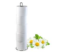 Porte-Papier hygiénique sur Pied KADAX, Porte-Papier hygiénique en Acier revêtu par Poudre, Hauteur 54 cm, Porte-Rouleau de Papier pour Salle de Bain, Porte-Rouleau, Peu encombrant, Argent