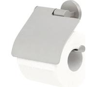 Porte-papier hygiénique TIGER Noon avec couvercle en acier inoxydable brossé
