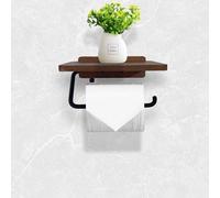 Porte-papier toilette autocollant noir en bois