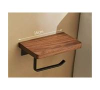 Porte-papier toilette avec étagère en bois de noyer naturel, support mural pour rouleau de papier, barre porte-serviettes en acier inoxydable 304 paper holder-wood