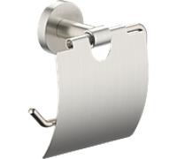 Porte-papier toilette Bravat Varuna 778980 avec couvercle, finition inox, à coller ou à visser