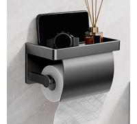 Porte Papier Toilette, Gris Derouleur Papier Toilette Murale, Klopapierhalter Mit Ablage Porte Papier Toilette Sans Percage