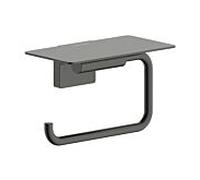 Porte-papier toilette Hansgrohe AddStoris S 41789340 avec étagère, chrome noir brossé
