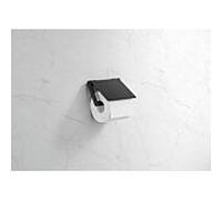 Porte-papier toilette Hewi System 900 900.21.00560 DC en acier inoxydable thermolaqué noir mat profond, avec couvercle