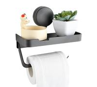 Porte Papier Toilette Mural, Derouleur Support Toilet Paper Holder avec éTagèRe sans Percage, Résistant à la Rouille WC Adhésif DéVidoir Papier Toilette pour Téléphones et Lingettes Humides (Gris)