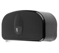 Porte papier toilette, support papier toilette, dérouleur papier toilette - PQB20SDuo, pour 2 rouleaux de système, plastique, noir