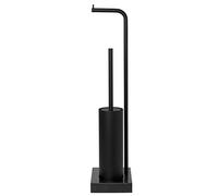 Porte papier toilette sur pied avec brosse WC MODO, noir, Blomus